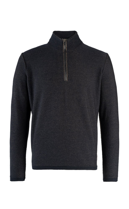 Super soft double-face zip-up sweatshirt: Merino outside, cotton inside, relaxed fit