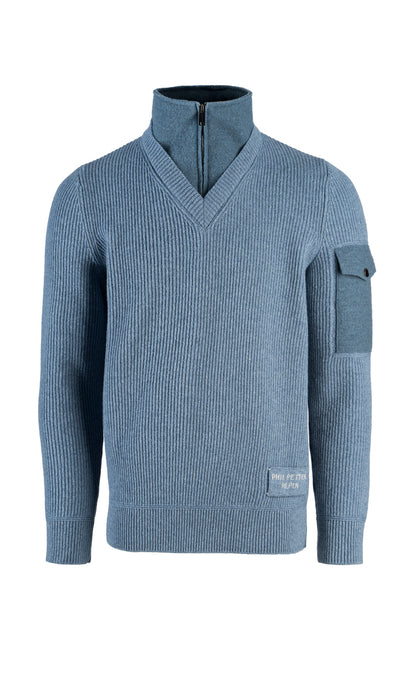 Zip-front sweater made of super-soft lambswool, collar insert made of Merino wool