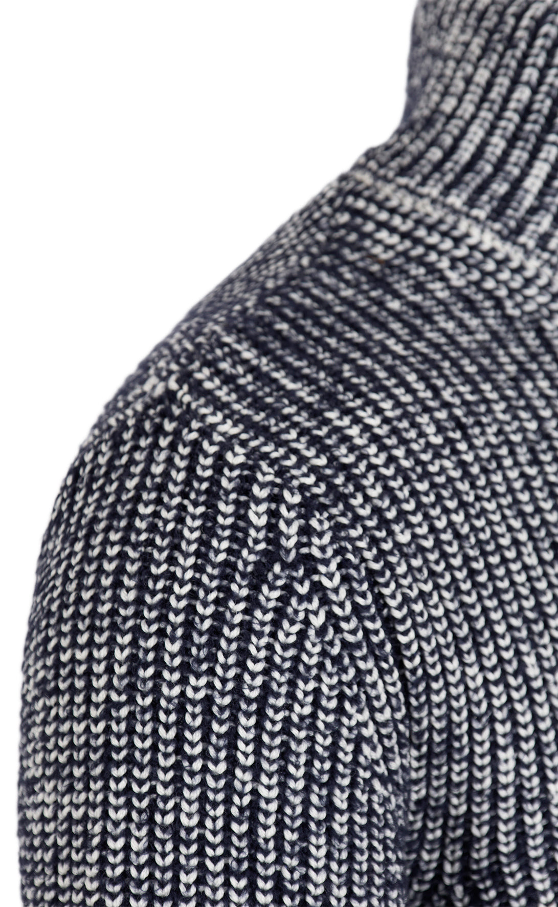 Zipptroyer in 2-color pearl catching structure made of merino wool, relaxed fit