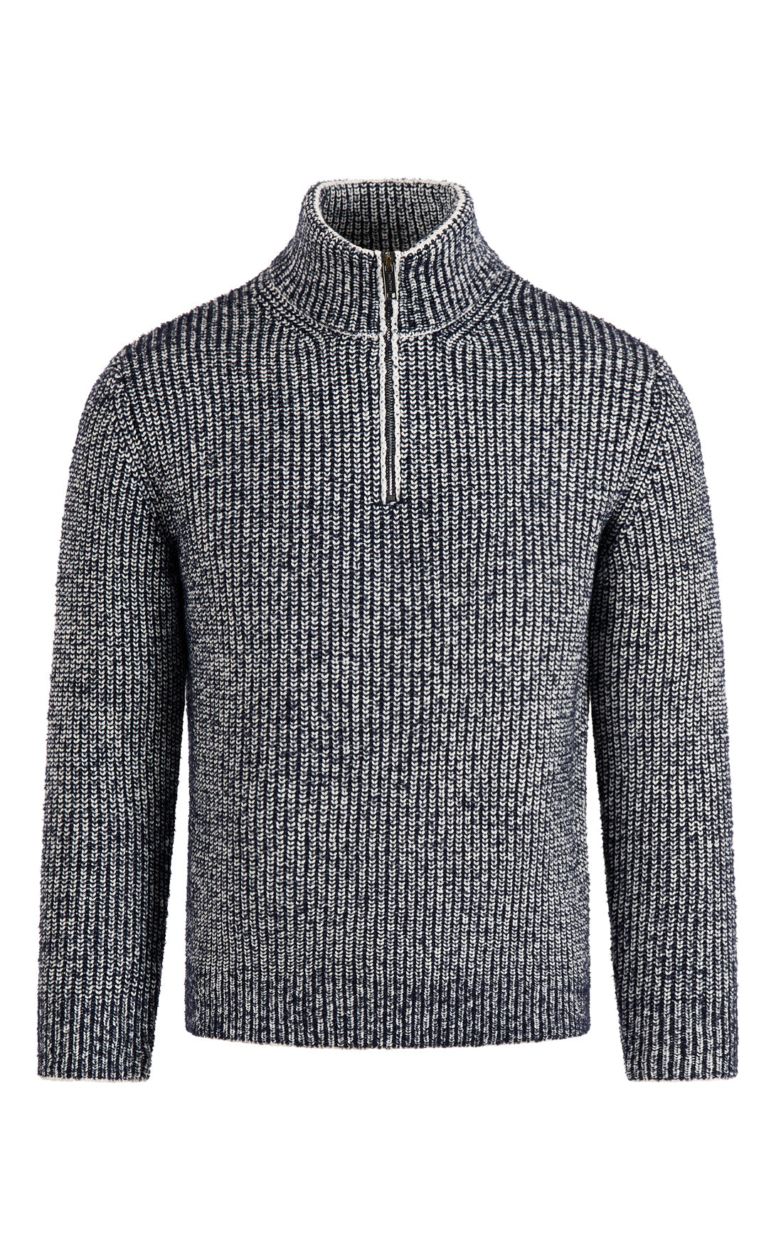 Zipptroyer in 2-color pearl catching structure made of merino wool, relaxed fit