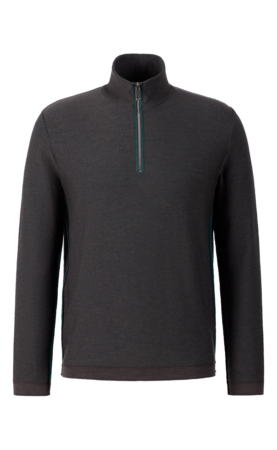 Leichter Doubleface-Zipptroyer: außen Merino-, innen Baumwolle, relxed fit