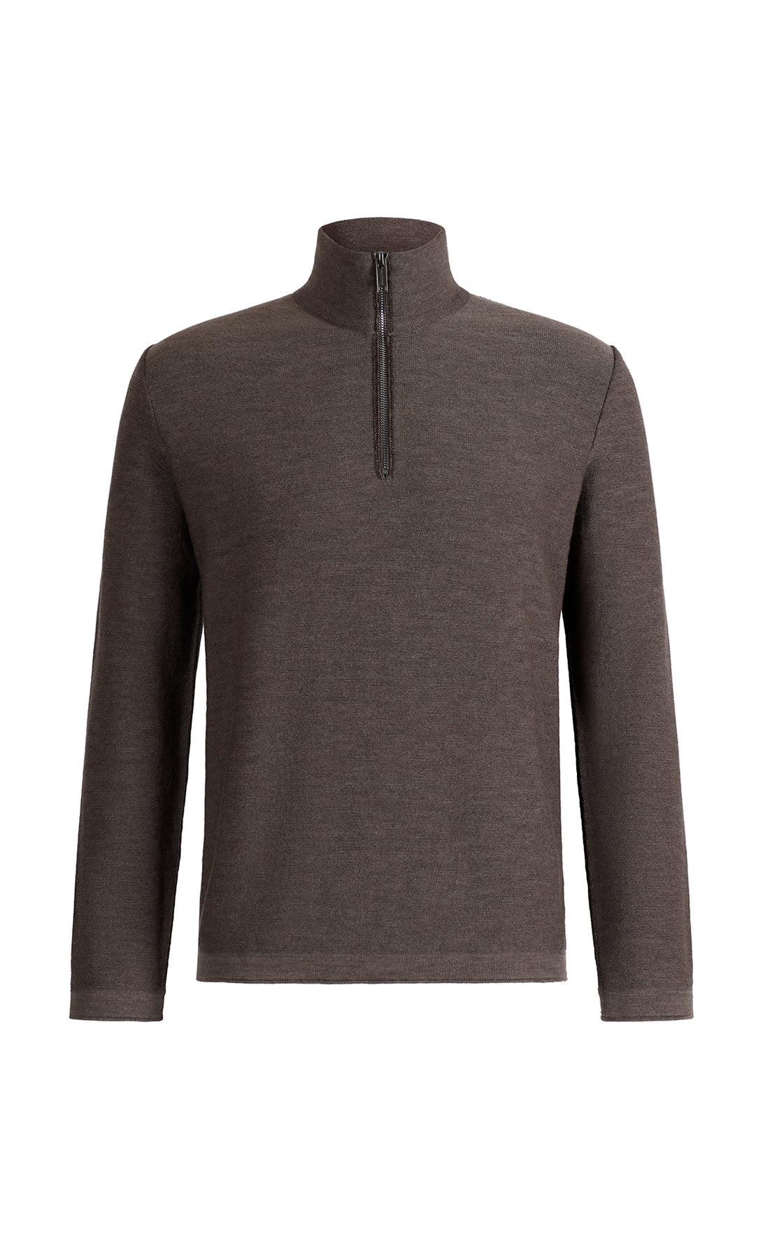 Leichter Doubleface-Zipptroyer: außen Merino-, innen Baumwolle, relxed fit