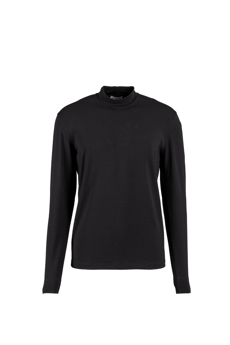 Phil Petter Stehkragen-Pullover aus Premium Jersey, langarm