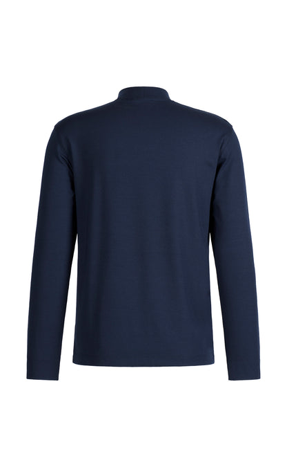 Stand-up collar shirt, long sleeve, viscose stretch