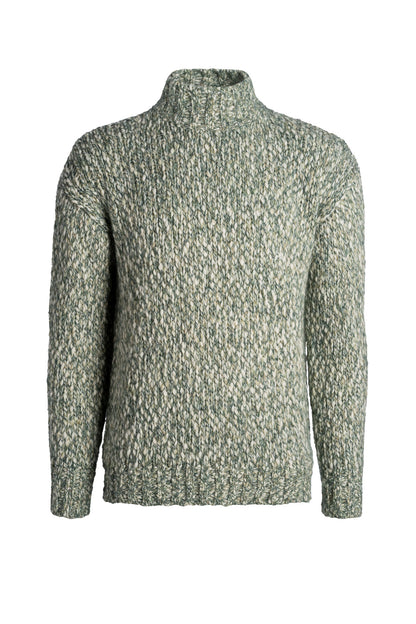 stand-up collar sweater made of Alpaca Mouliné
