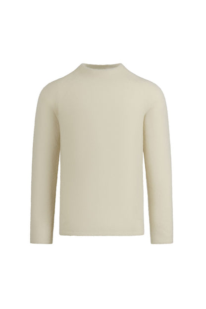 Pullover with stand-up collar made of light, stretchy Merino bouclé yarn, regular fit