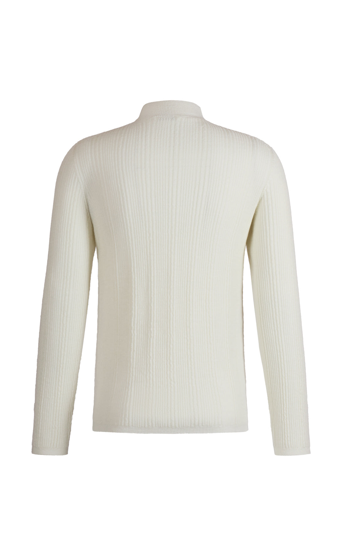 Stehkragen-Pullover in markanter Rippstruktur, nahtlos gestrickt aus feinster Merinowolle, regular fit