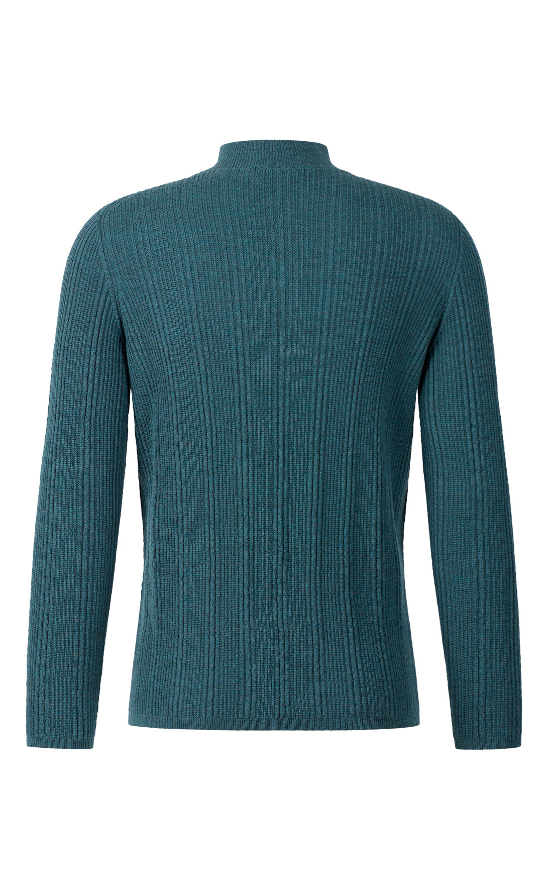 Stehkragen-Pullover in markanter Rippstruktur, nahtlos gestrickt aus feinster Merinowolle, regular fit