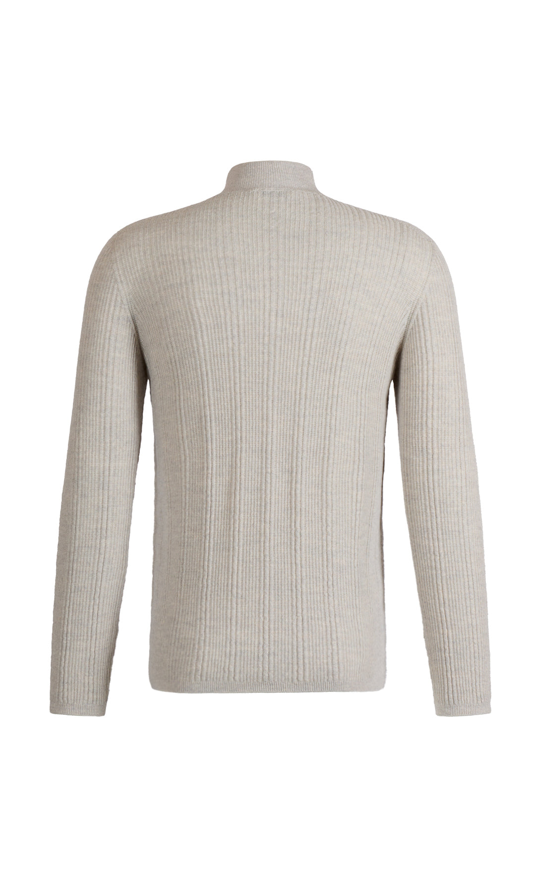 Stehkragen-Pullover in markanter Rippstruktur, nahtlos gestrickt aus feinster Merinowolle, regular fit