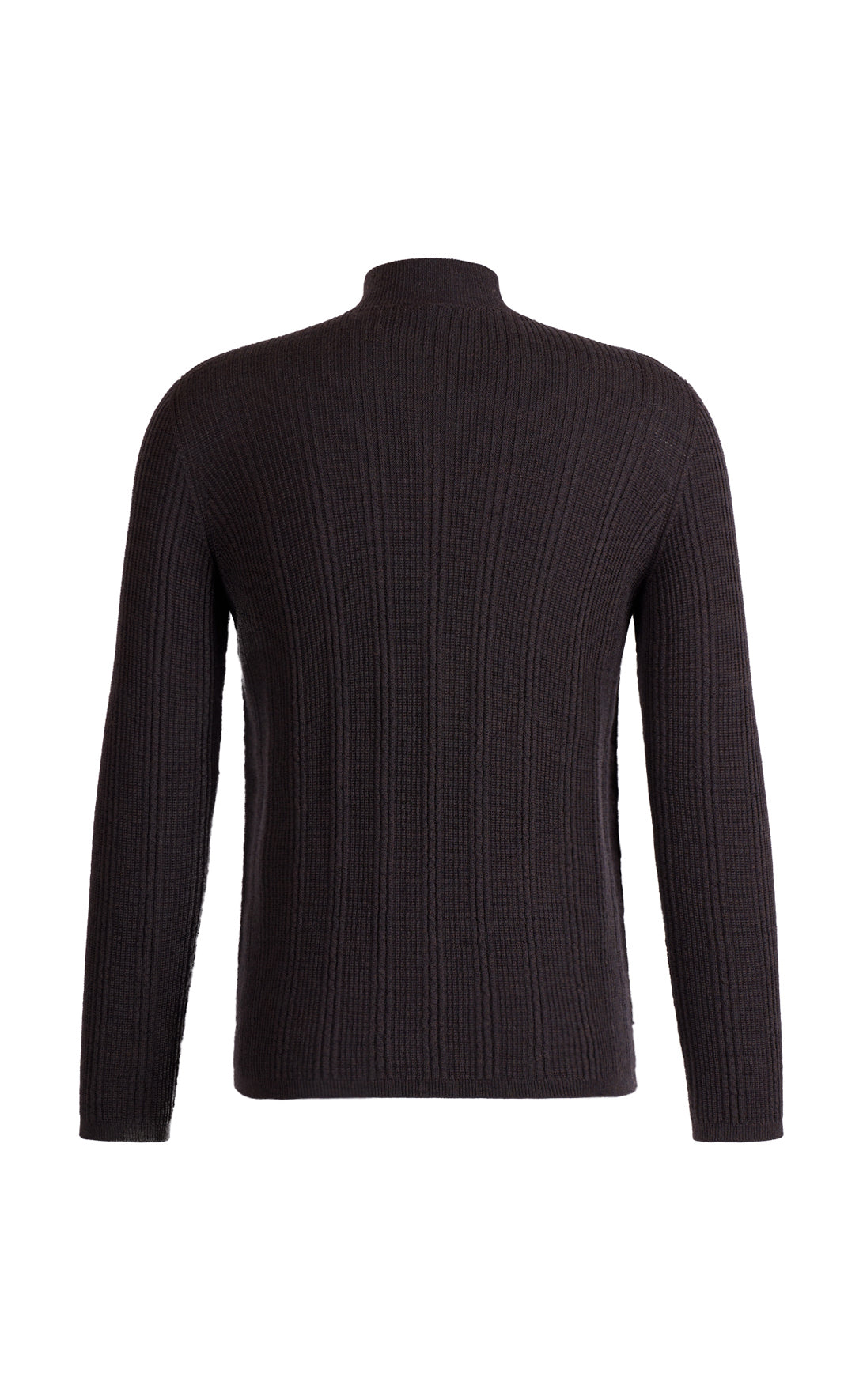 Stehkragen-Pullover in markanter Rippstruktur, nahtlos gestrickt aus feinster Merinowolle, regular fit