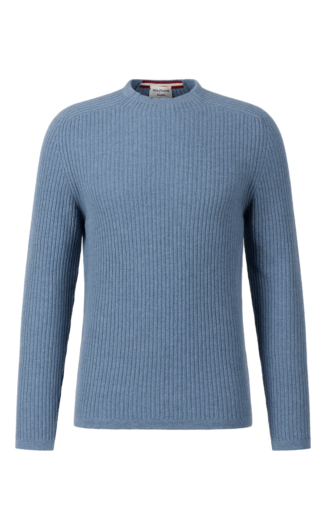 Stehkragen-Pullover in Rippenstruktur aus superweicher Lambswool, regular fit