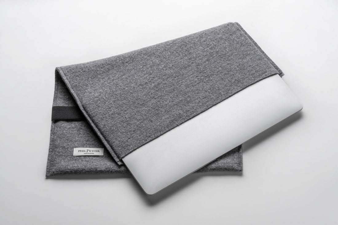 laptop sleeve made of Merino wool felt